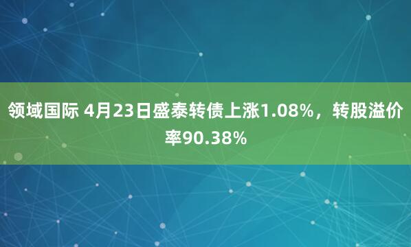 领域国际 4月23日盛泰转债上涨1.08%，转股溢价率90.38%